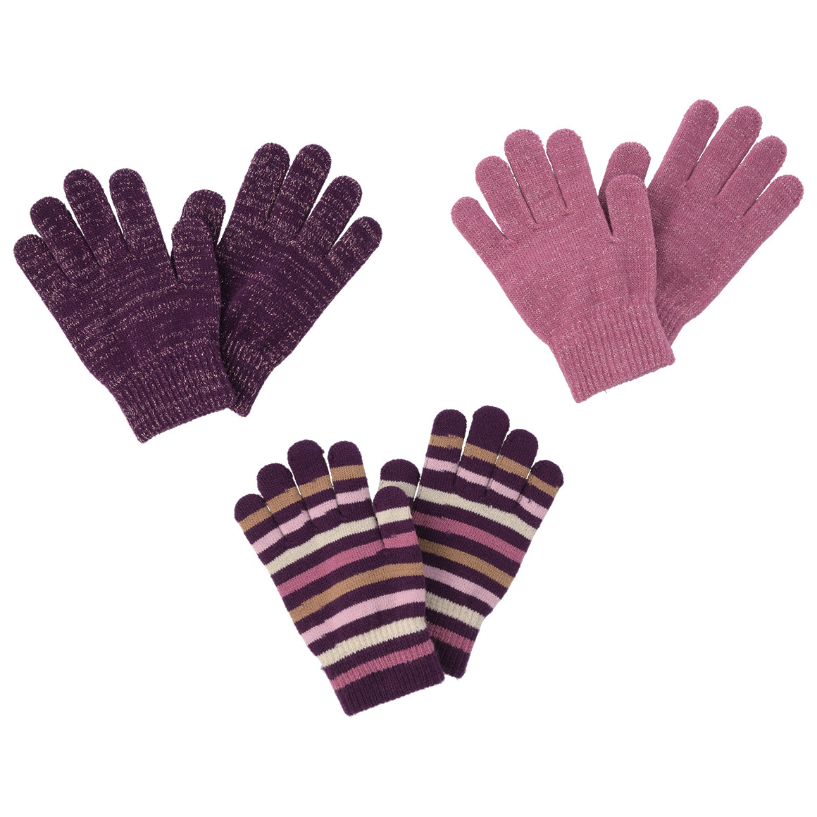 Set van 3 paar meisjeshandschoenen