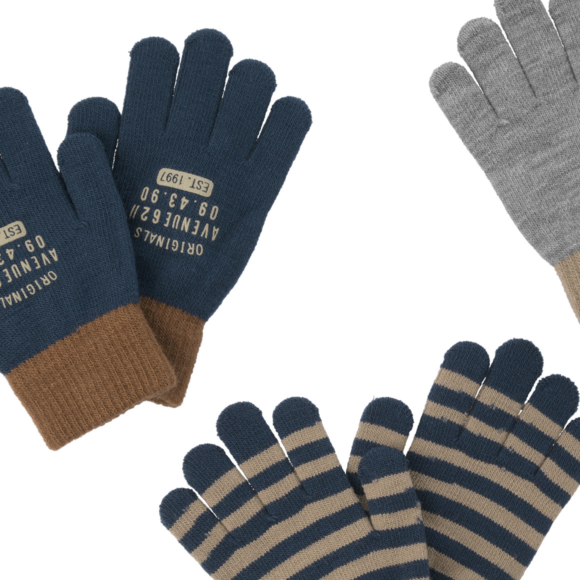 Set van 3 paar jongenshandschoenen