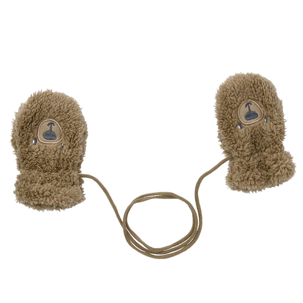 Baby wanten van pluche met fleece voering