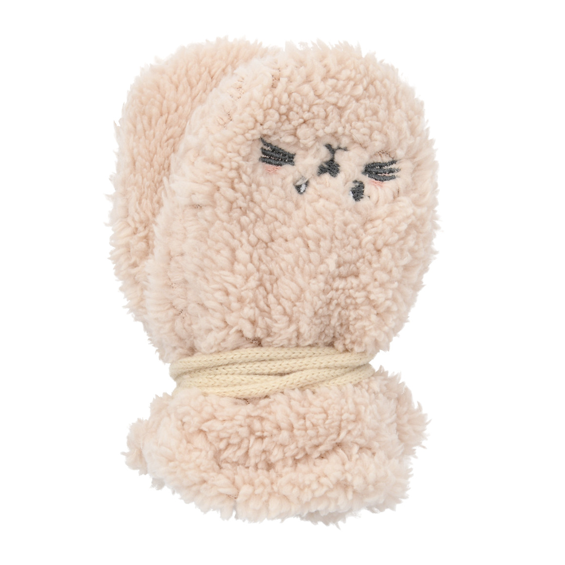 Baby wanten van pluche met fleece voering