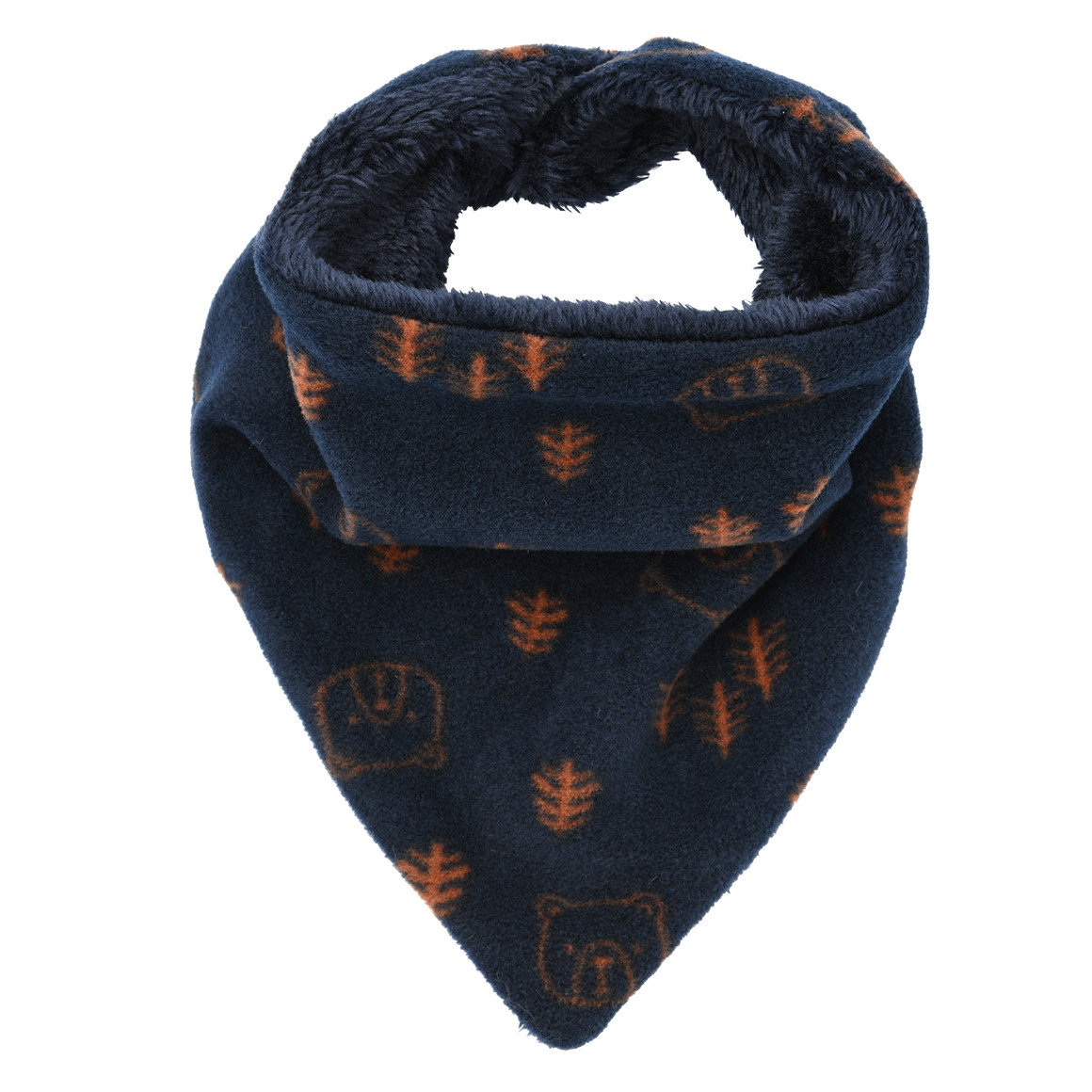Baby fleece bandana met pluche voering