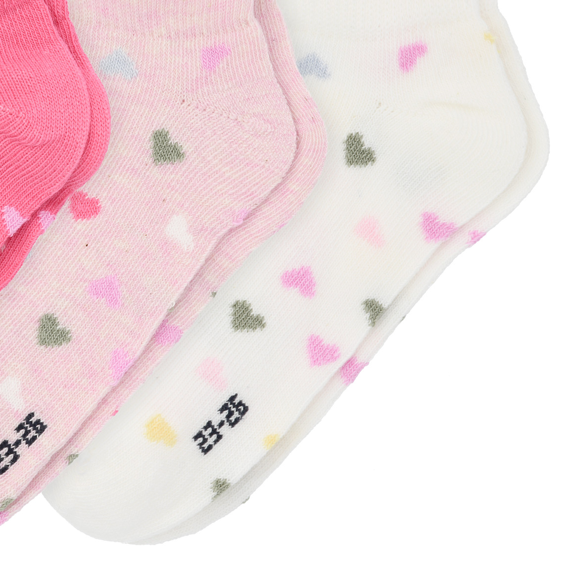 3 Paar Mädchen Sneaker-Socken mit Herzen