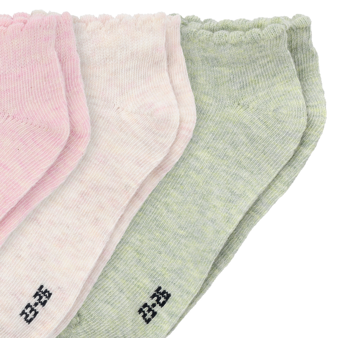 3 Paar Mädchen Sneaker-Socken meliert