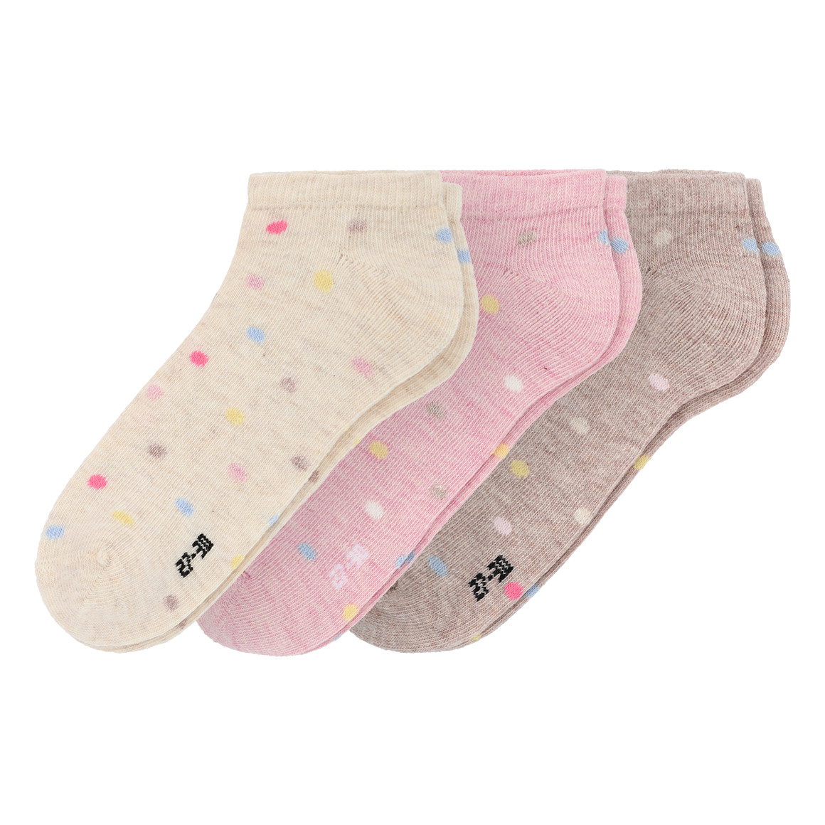 3 Paar Mädchen Sneaker-Socken mit Punkten