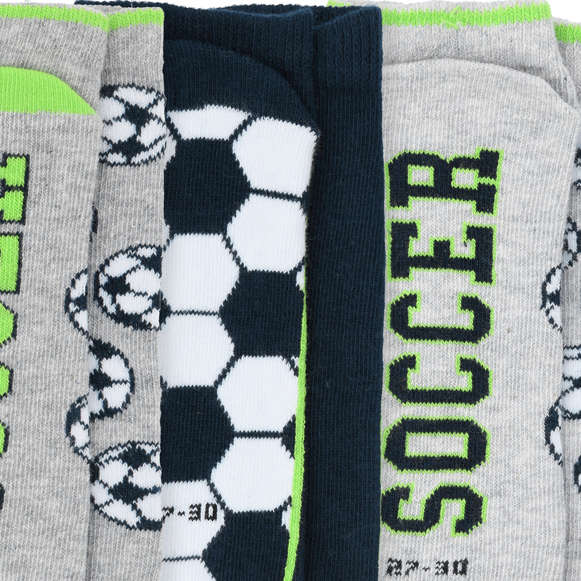 3 Paar Jungen Sneaker-Socken im Fußball-Look