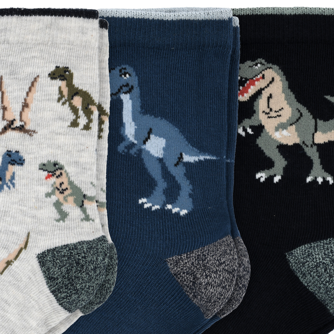 3 Paar Jungen Socken mit Dino-Motiven