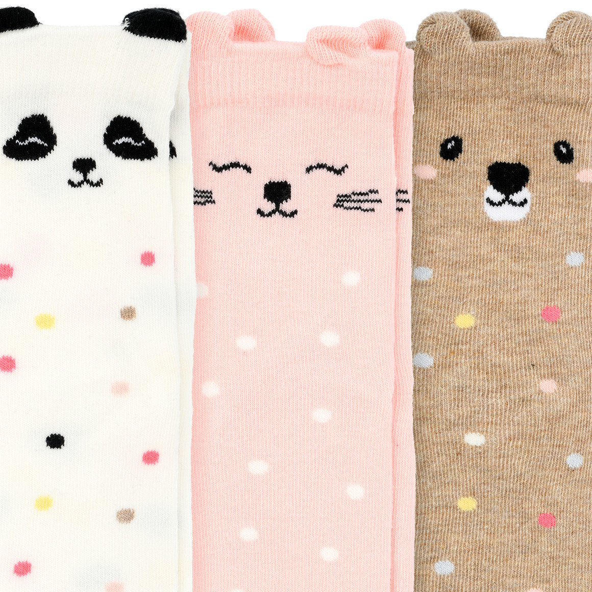 3 Paar Mädchen Socken mit Tier-Motiven