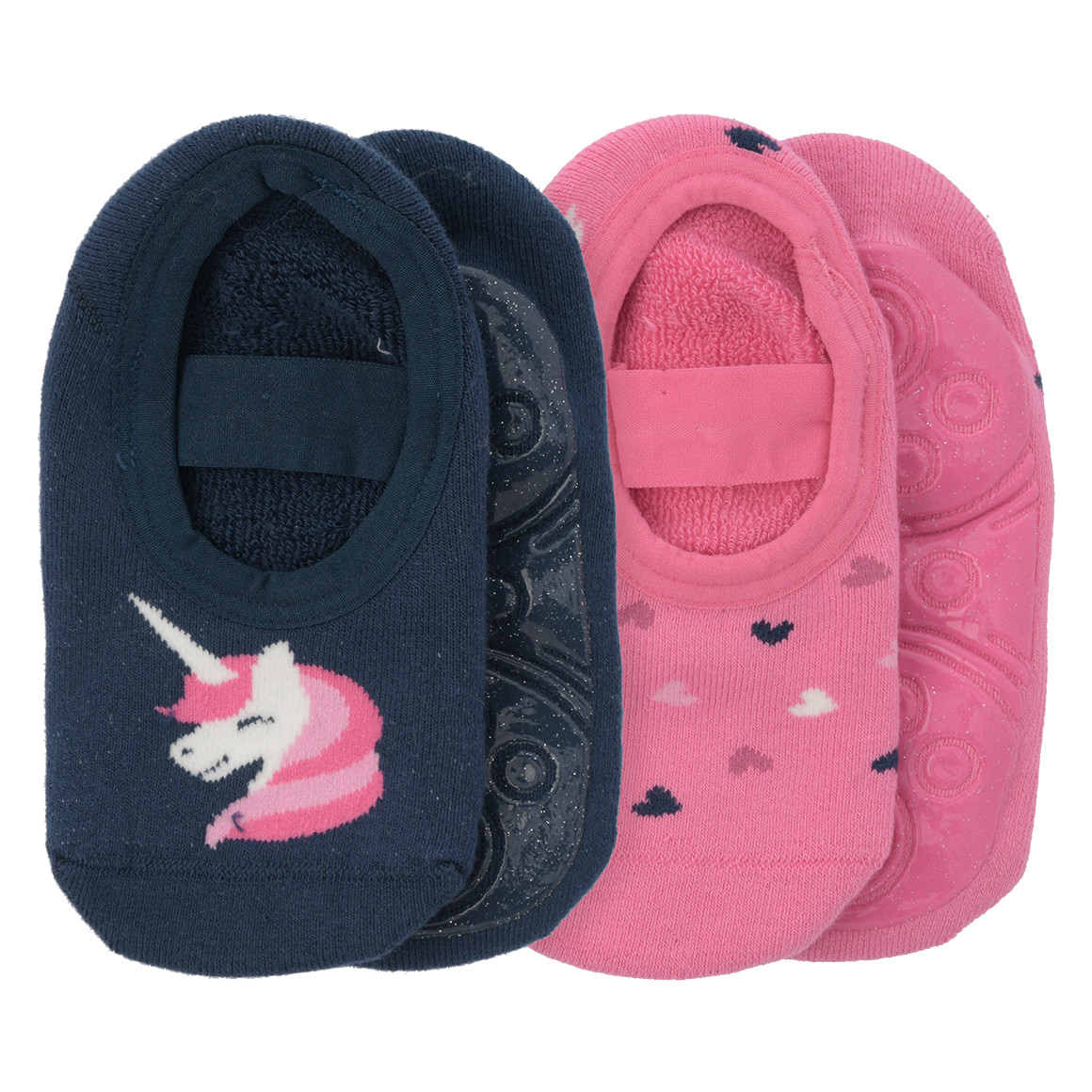 2 Paar Mädchen Stoppersocken mit Gummizug