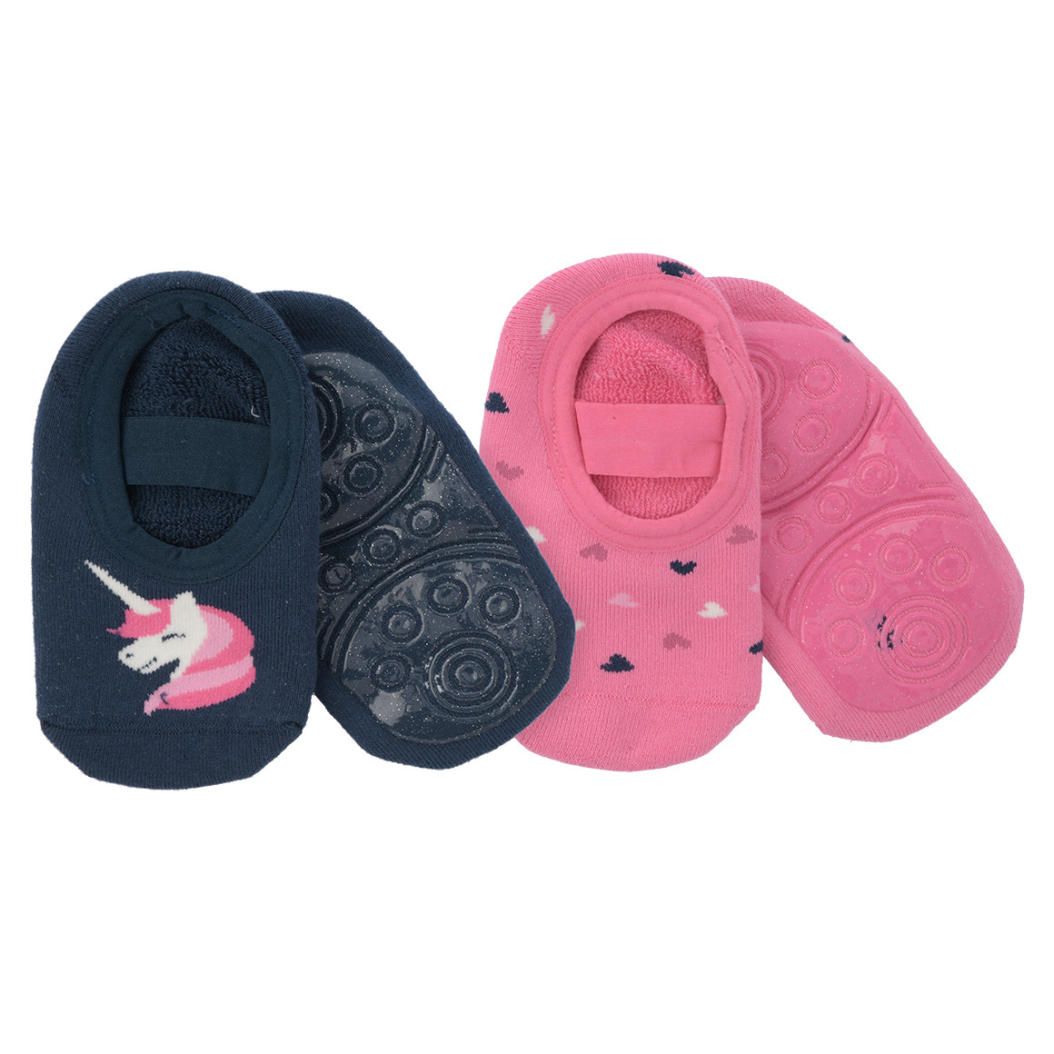 2 Paar Mädchen Stoppersocken mit Gummizug