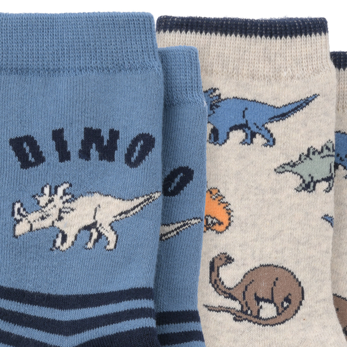 2 Paar Jungen Stoppersocken mit Dino-Motiven