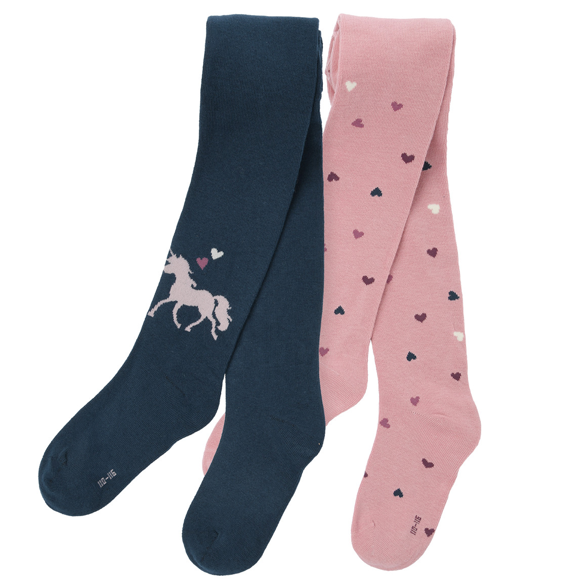 2 Mädchen Strumpfhosen im Muster-MIx