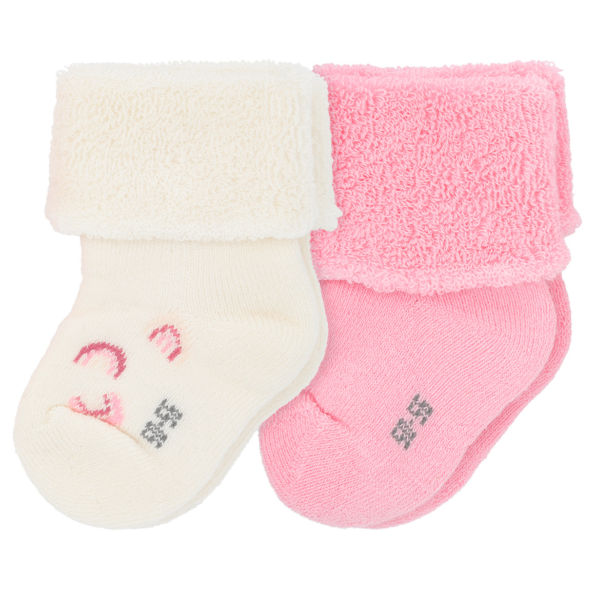 2 Paar Newborn Socken mit Umschlag