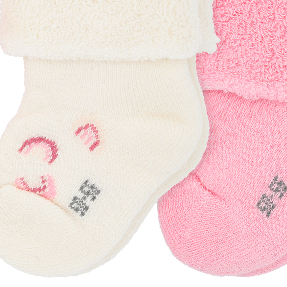 2 Paar Newborn Socken mit Umschlag