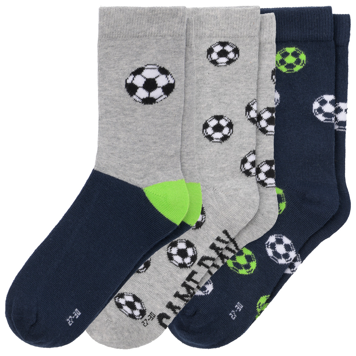 3 Paar Jungen Socken mit Fußball-Motiven