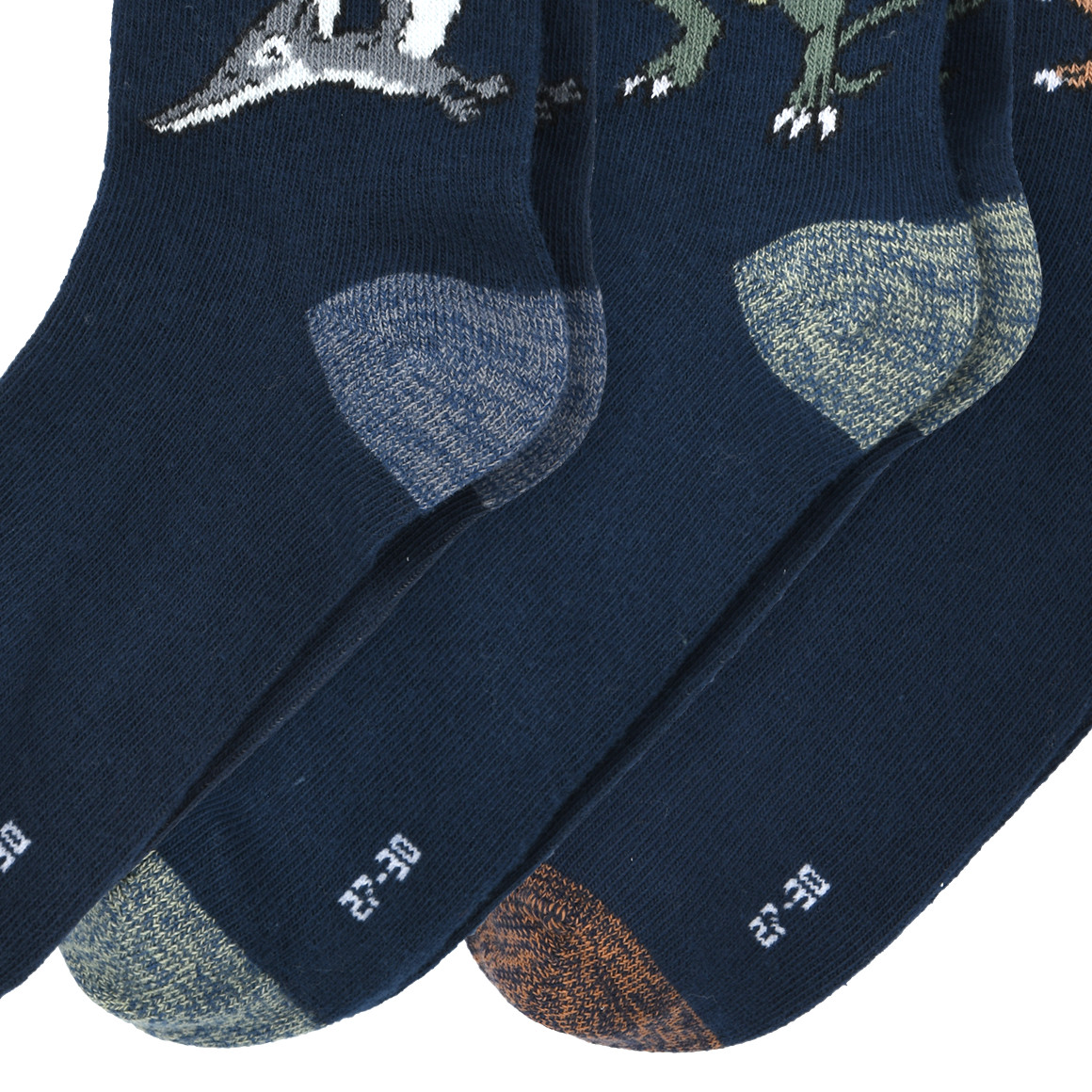 3 Paar Jungen Socken mit Dino-Motiven