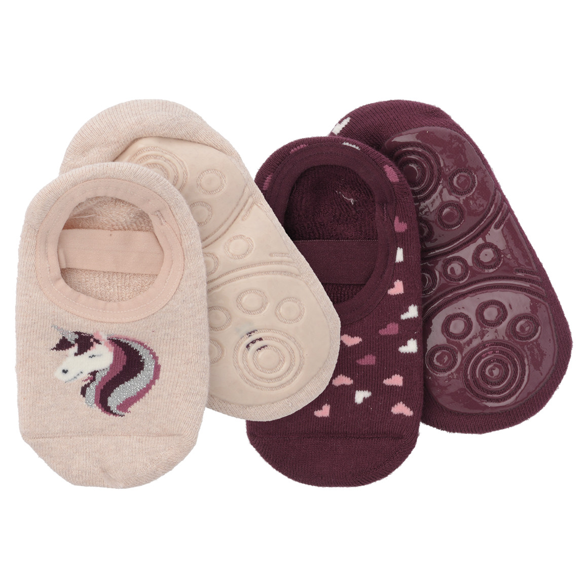 2 Paar Mädchen Stoppersocken mit Gummizug