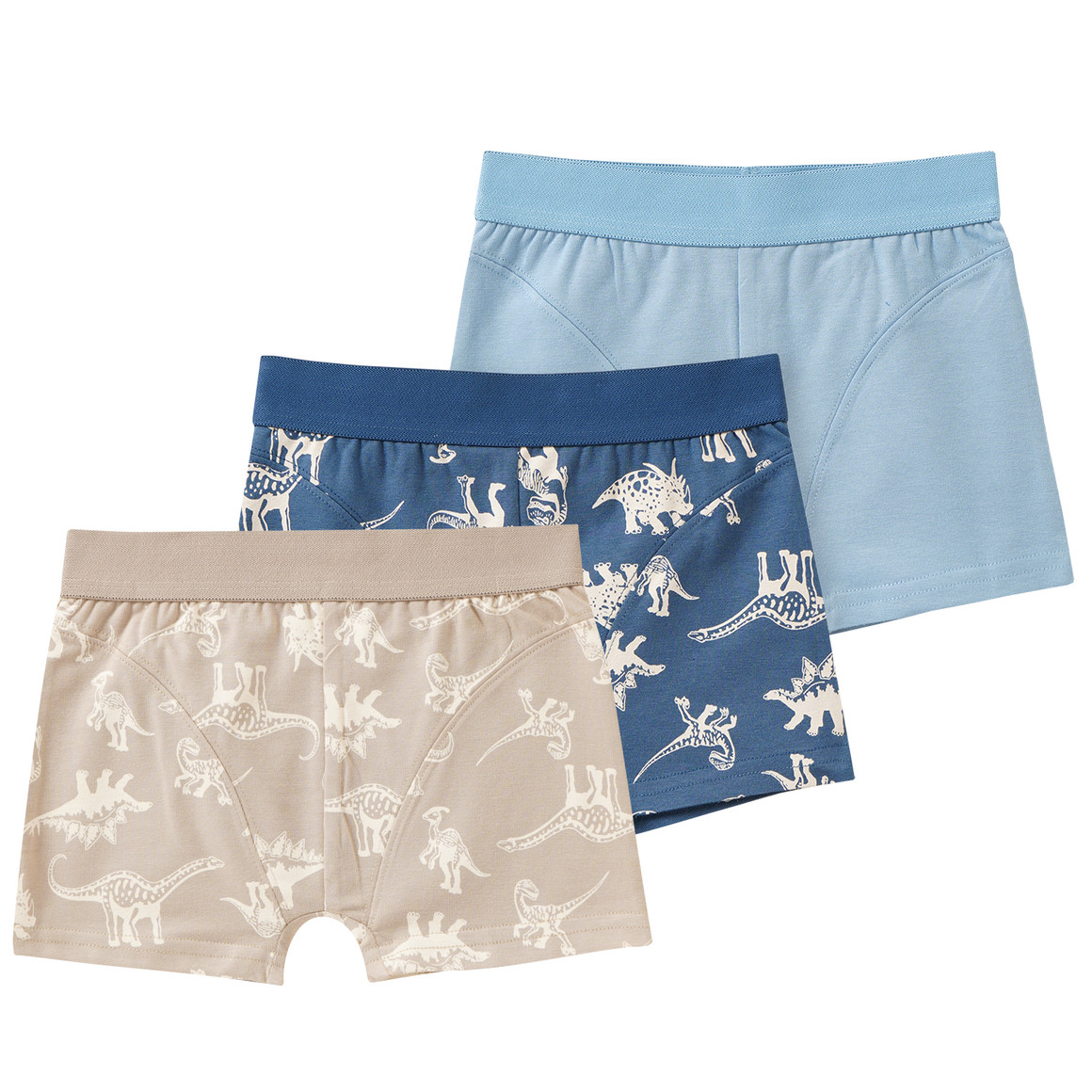 3 Jungen Boxer mit Dino-Motiven