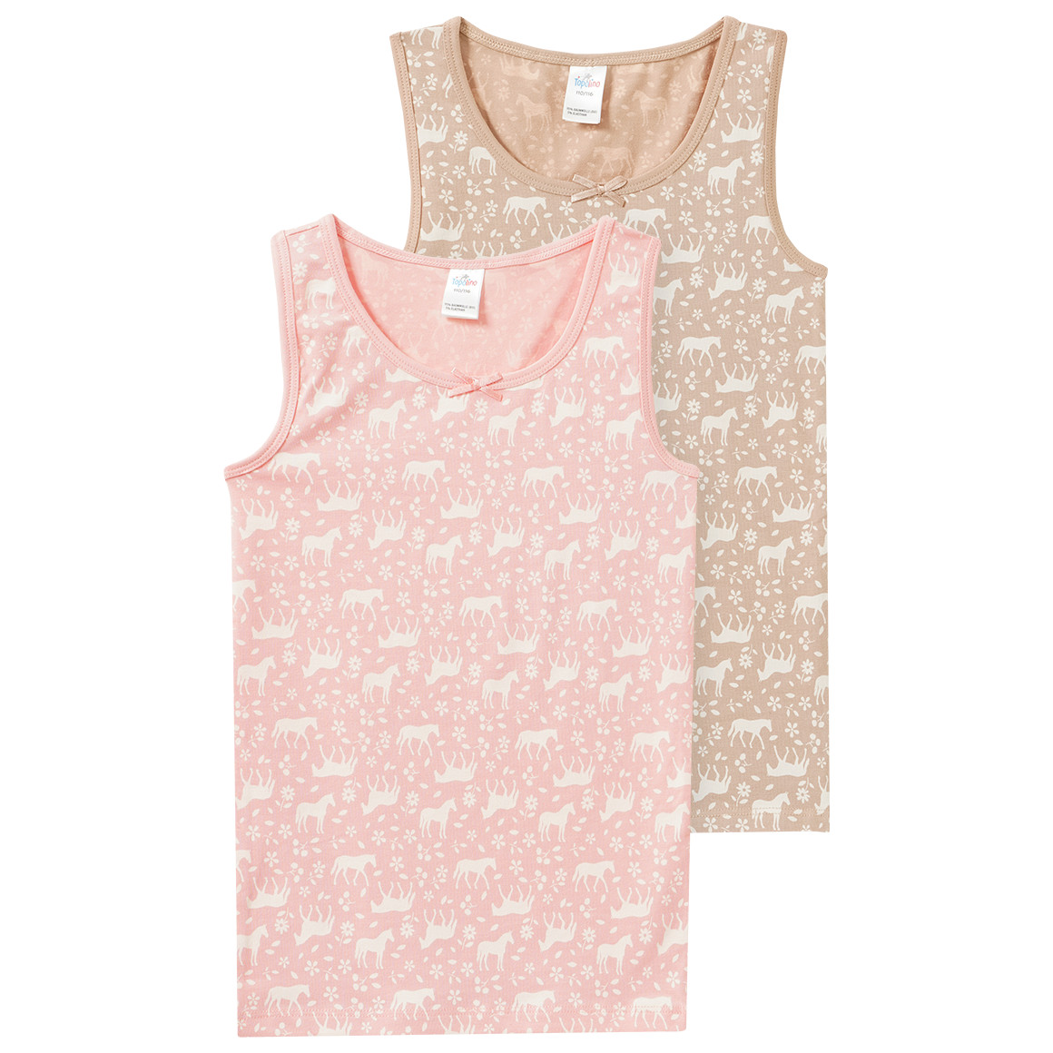 2 meisjeshemdjes met paardenmotieven