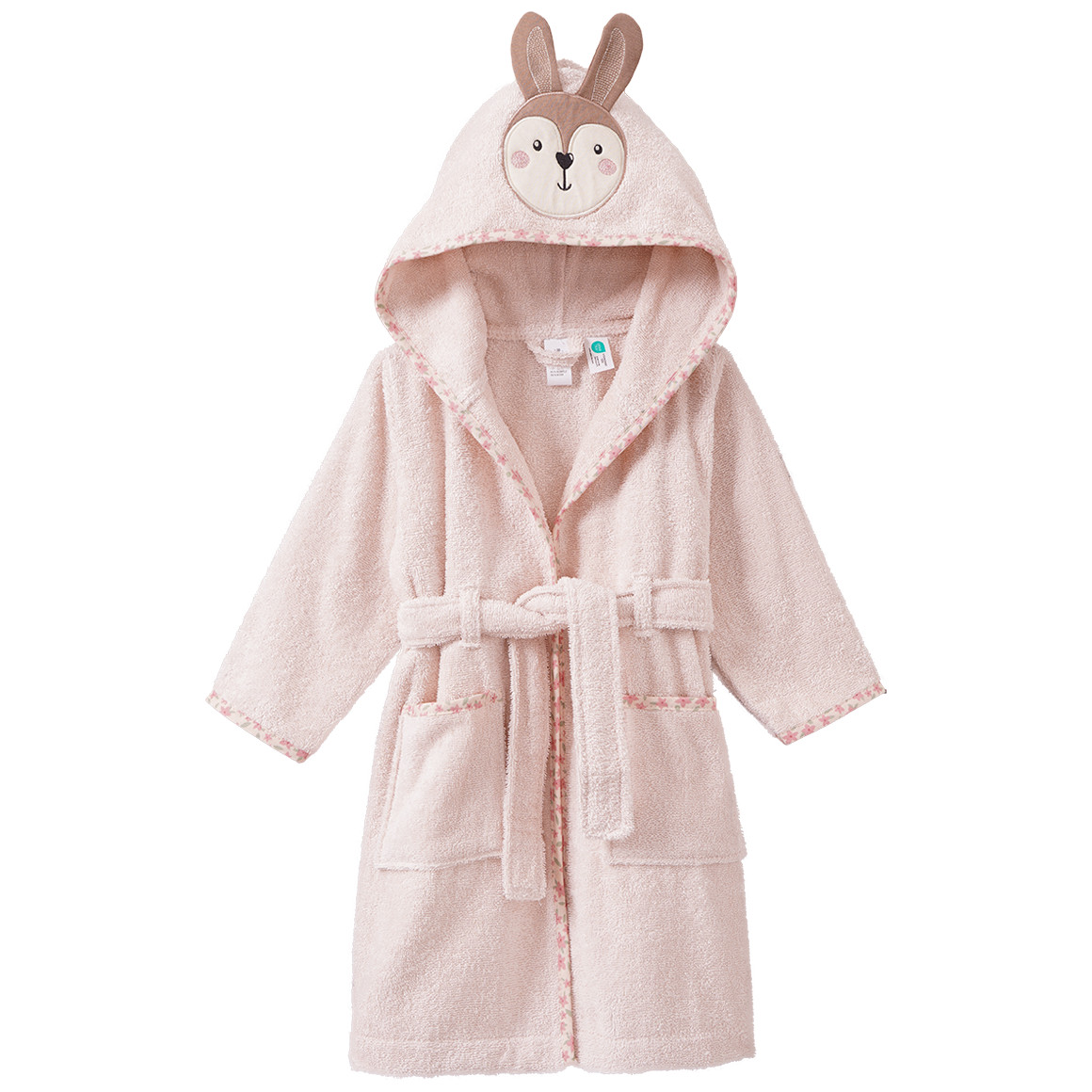 Baby Bademantel mit Hasen-Applikation