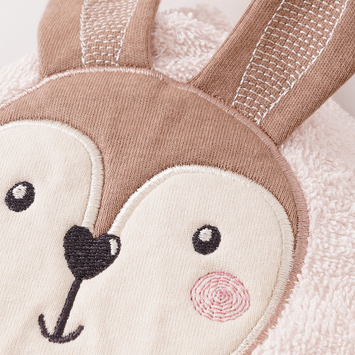 Baby Bademantel mit Hasen-Applikation