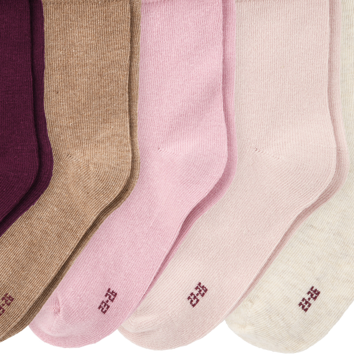 5 Paar Mädchen Socken unifarben