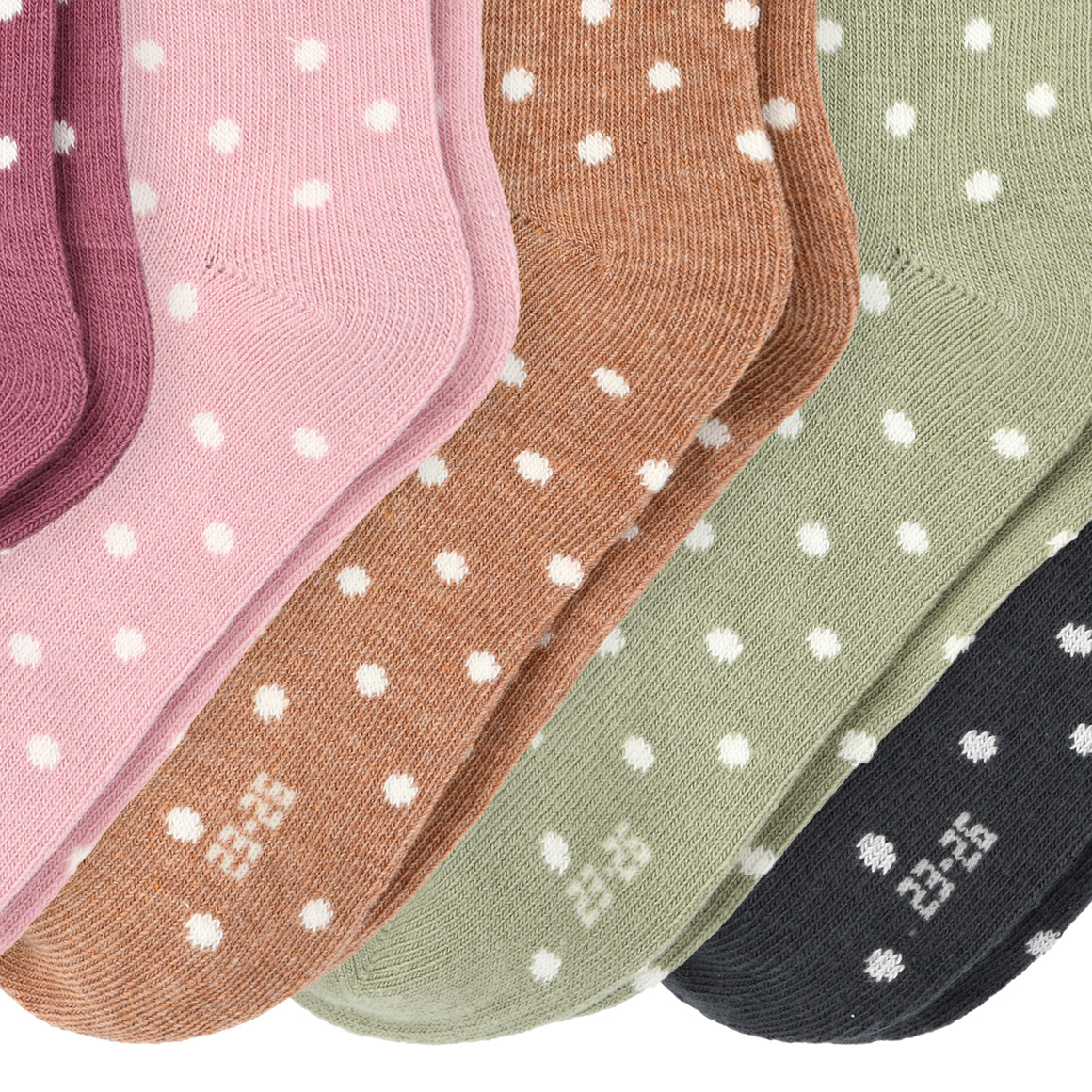 5 Paar Mädchen Socken mit Punkten