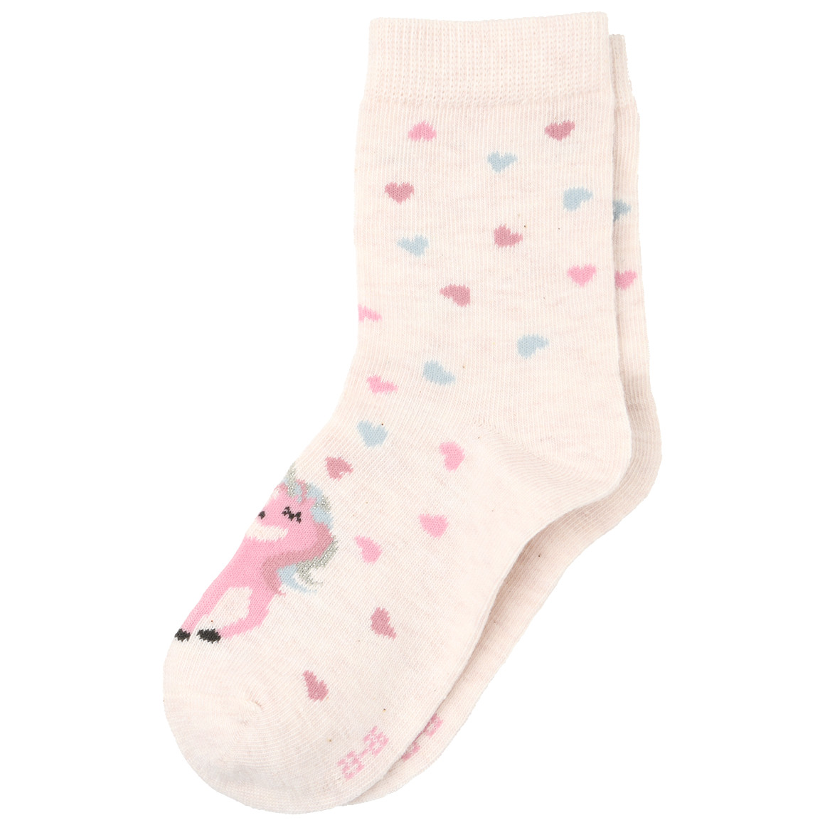 3 Paar Mädchen Socken mit Einhorn-Motiven