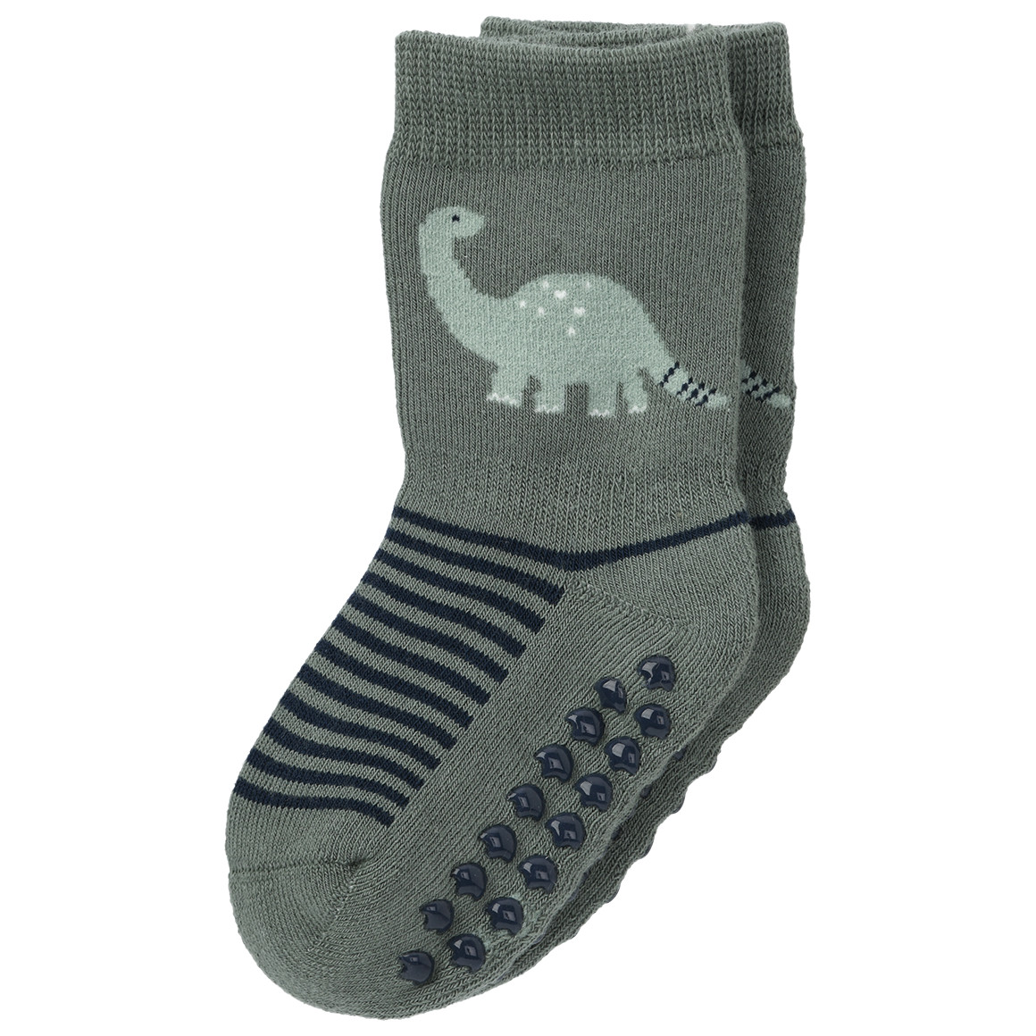 3 Paar Baby Stoppersocken mit Dino-Motiven