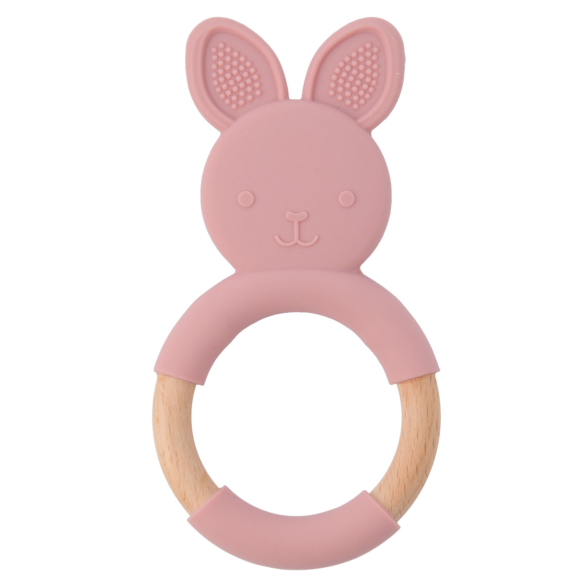 Silikon-Holz Beißring in Hasen-Optik