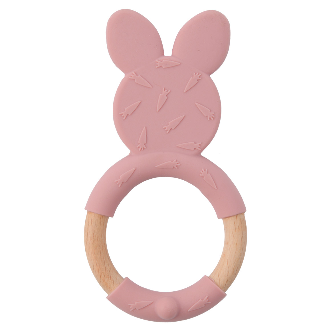 Silikon-Holz Beißring in Hasen-Optik