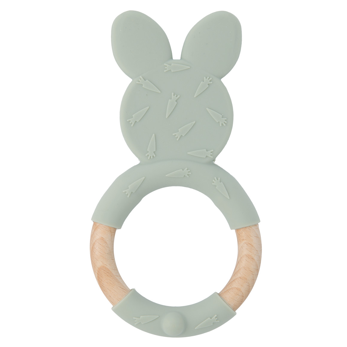 Silikon-Holz Beißring in Hasen-Optik