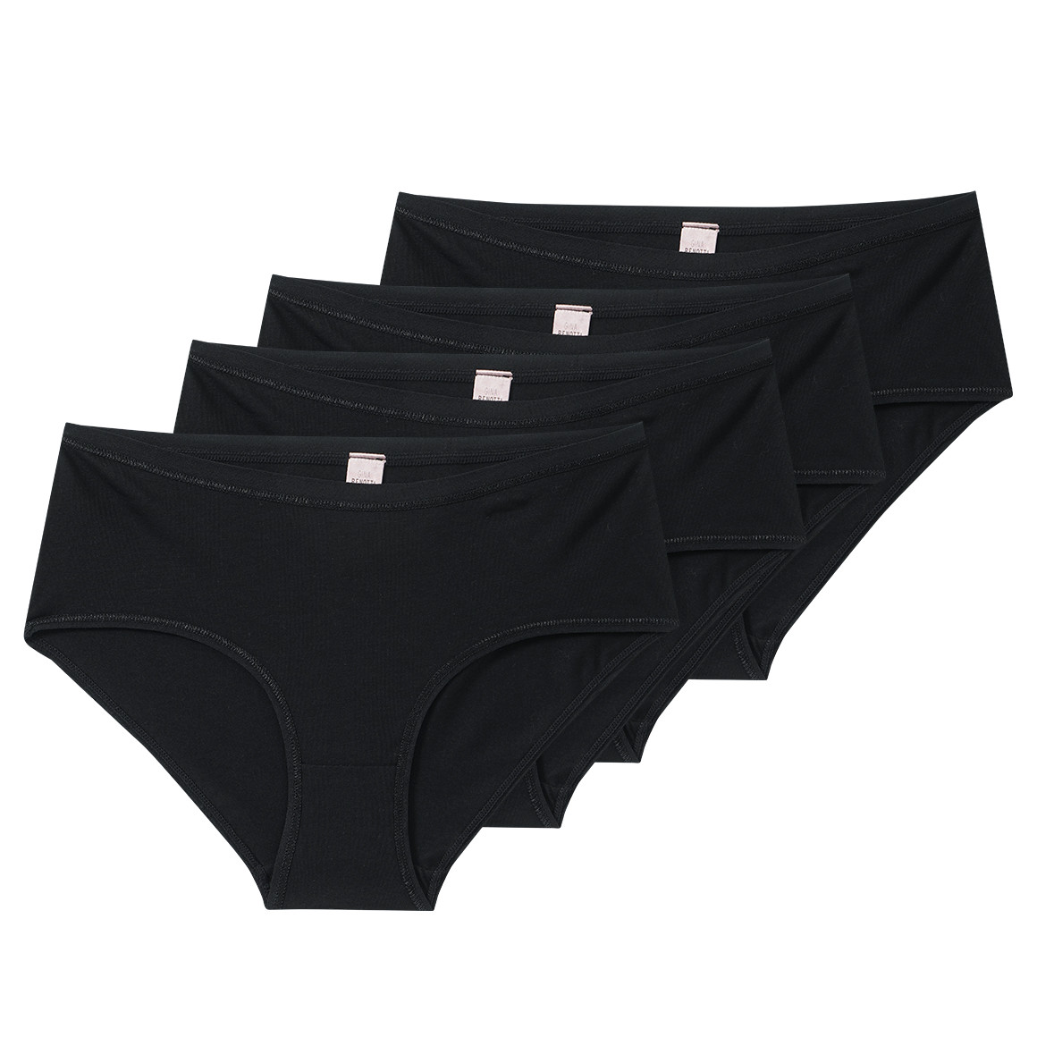 4 damesslipjes in effen kleuren
