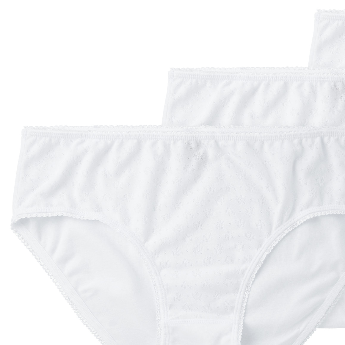 3 Damen Slips mit Mäusezähnchen-Spitze