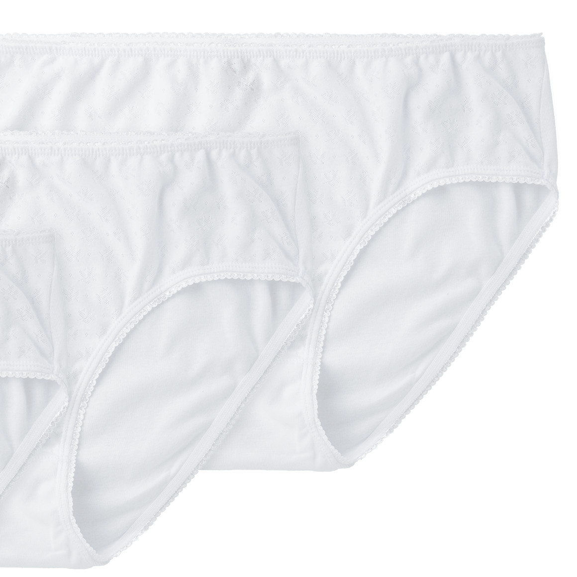 3 Damen Slips mit Mäusezähnchen-Spitze