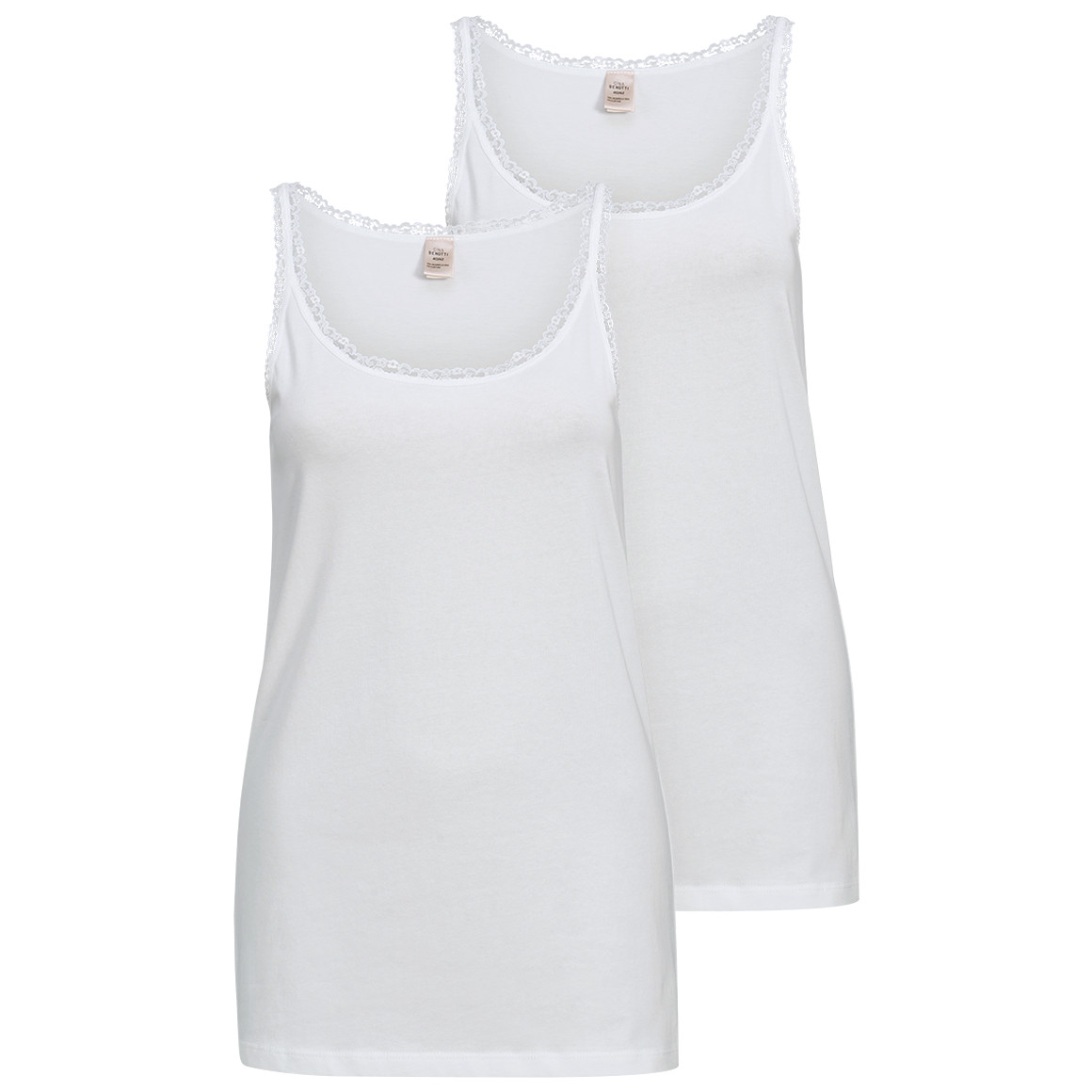 2 Damen Unterhemden mit Spitze