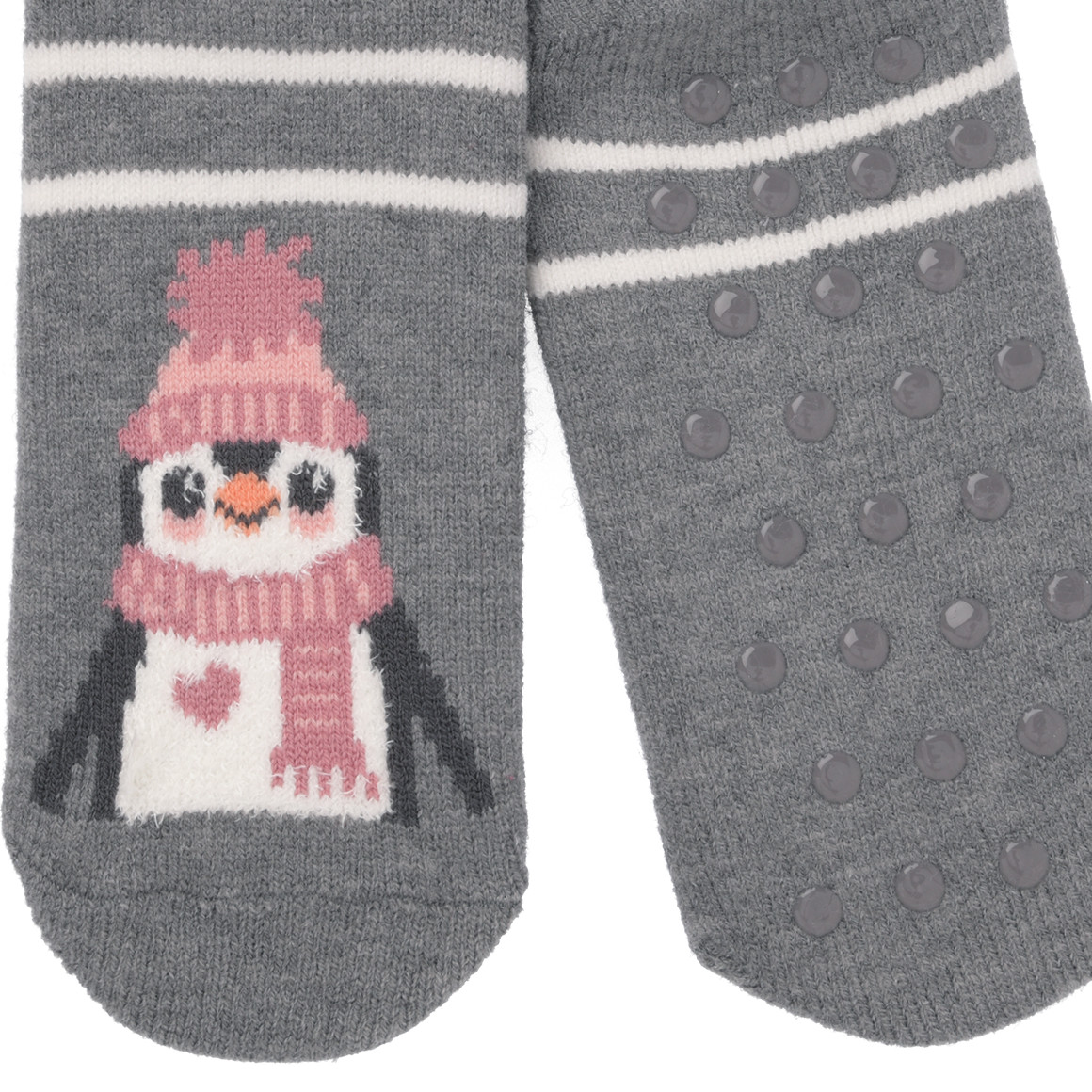 1 Paar Damen Kuschelsocken mit Pinguin-Motiv