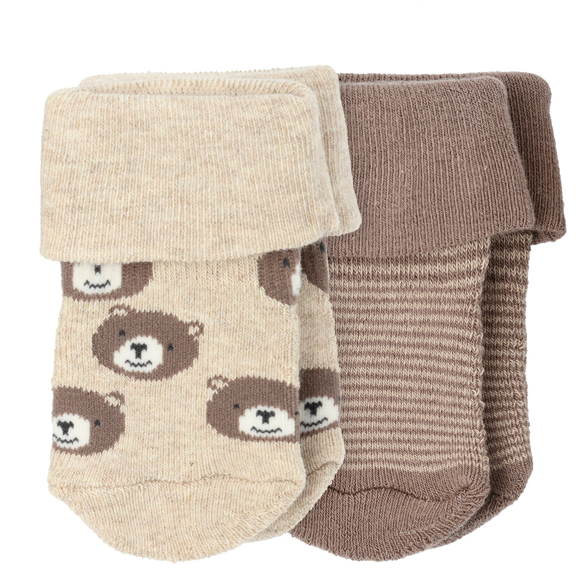 2 Paar Newborn Socken mit Frottee-Ausstattung
