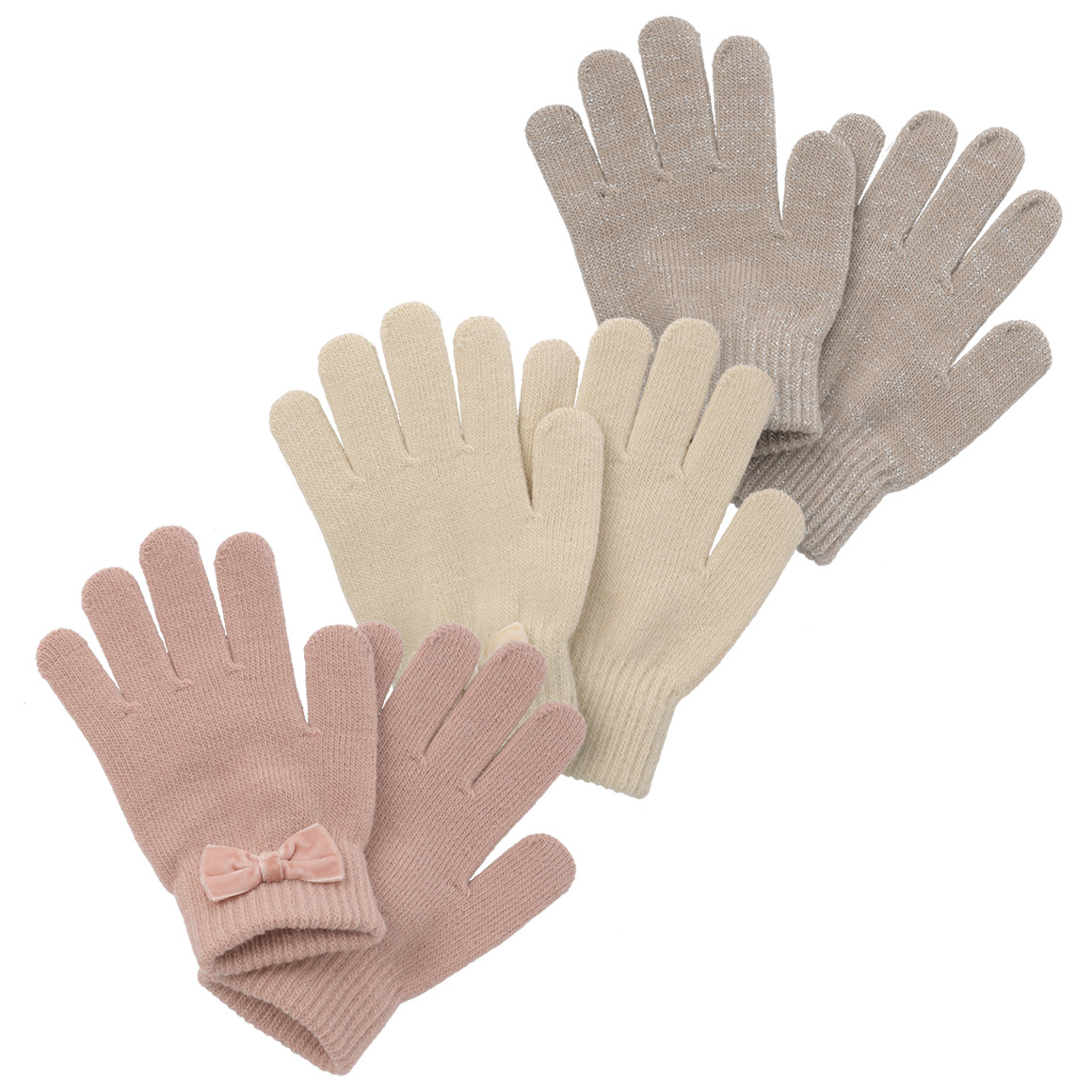 3 Paar Mädchen Handschuhe im Set