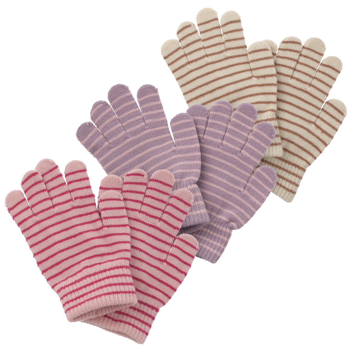 3 Paar Mädchen Handschuhe im Set