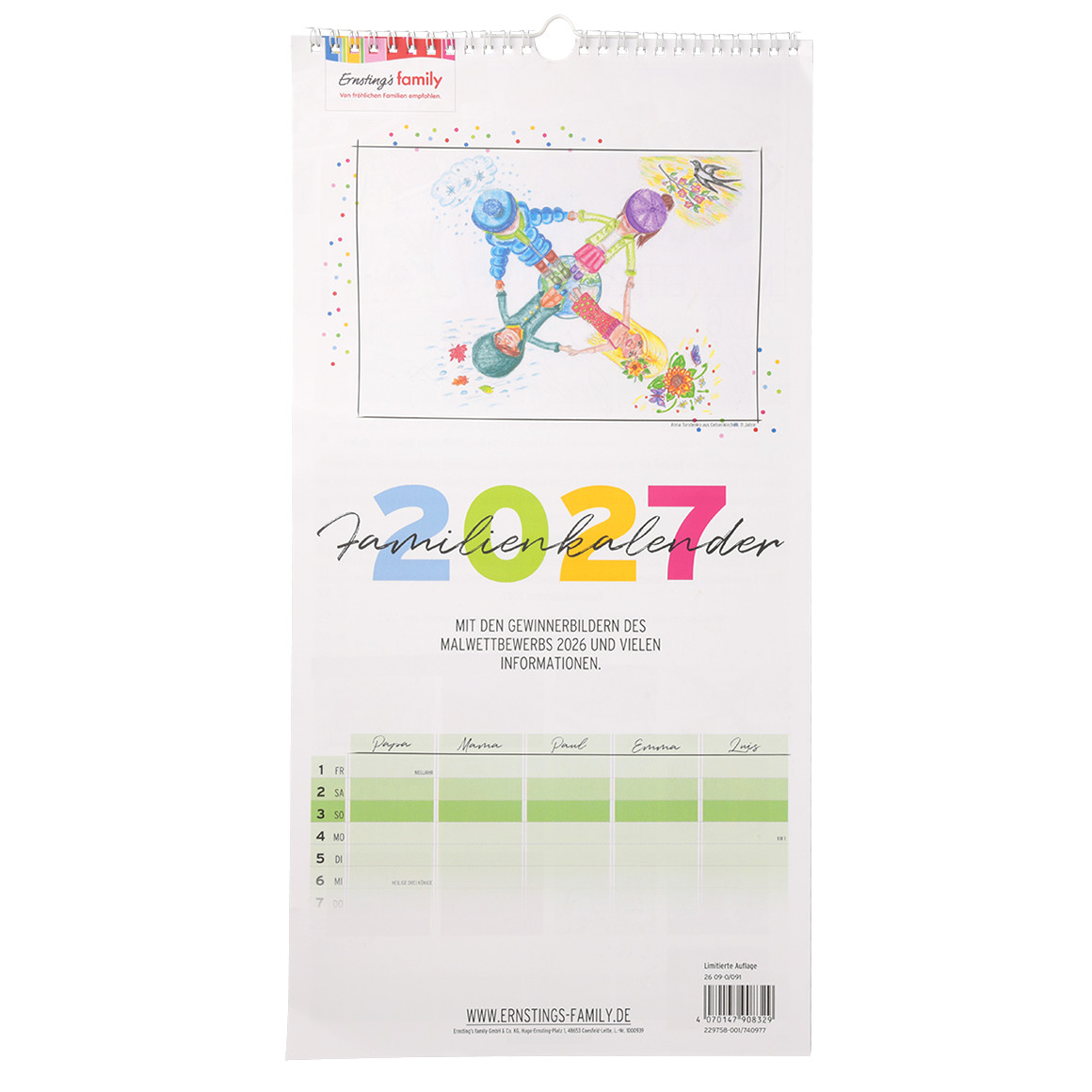 Familienkalender 2027 mit Bildern