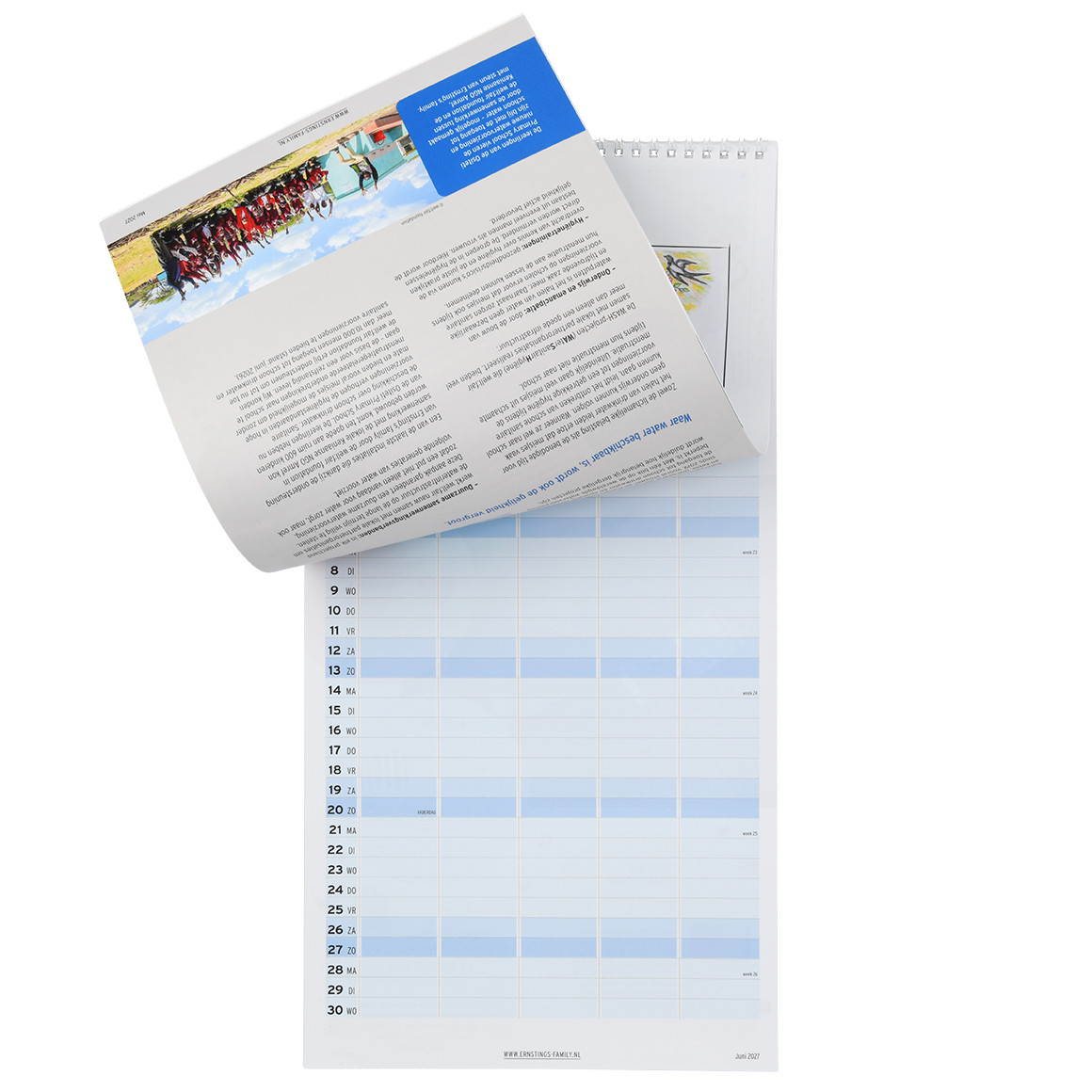Familiekalender 2027 met tekeningen