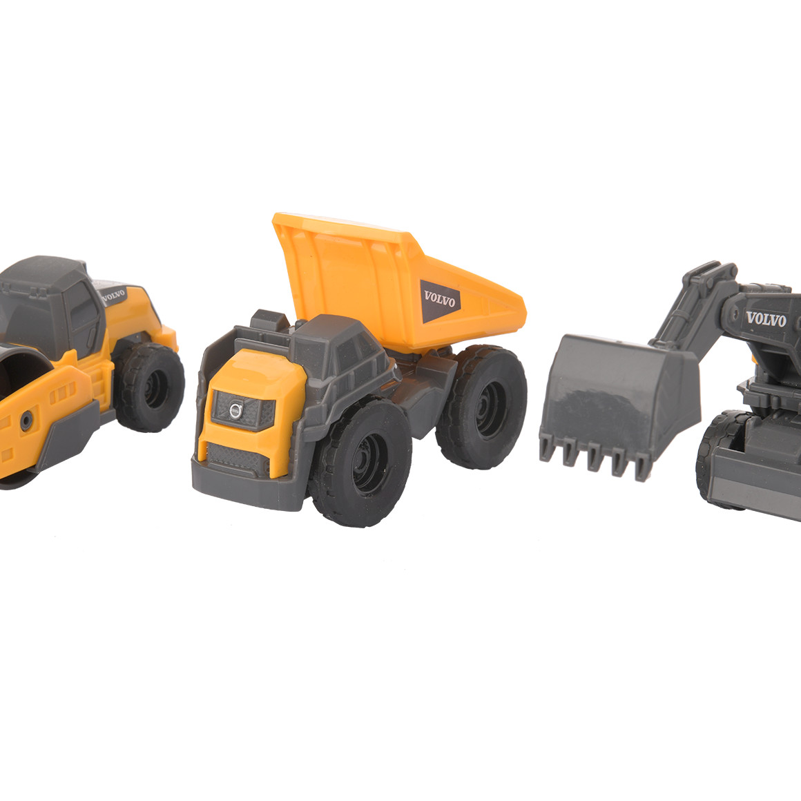 3 Volvo Mini Workers Fahrzeuge im Set | Ernsting's family Spielzeug Bagger und Kipper mit Sound | Ernsting's family