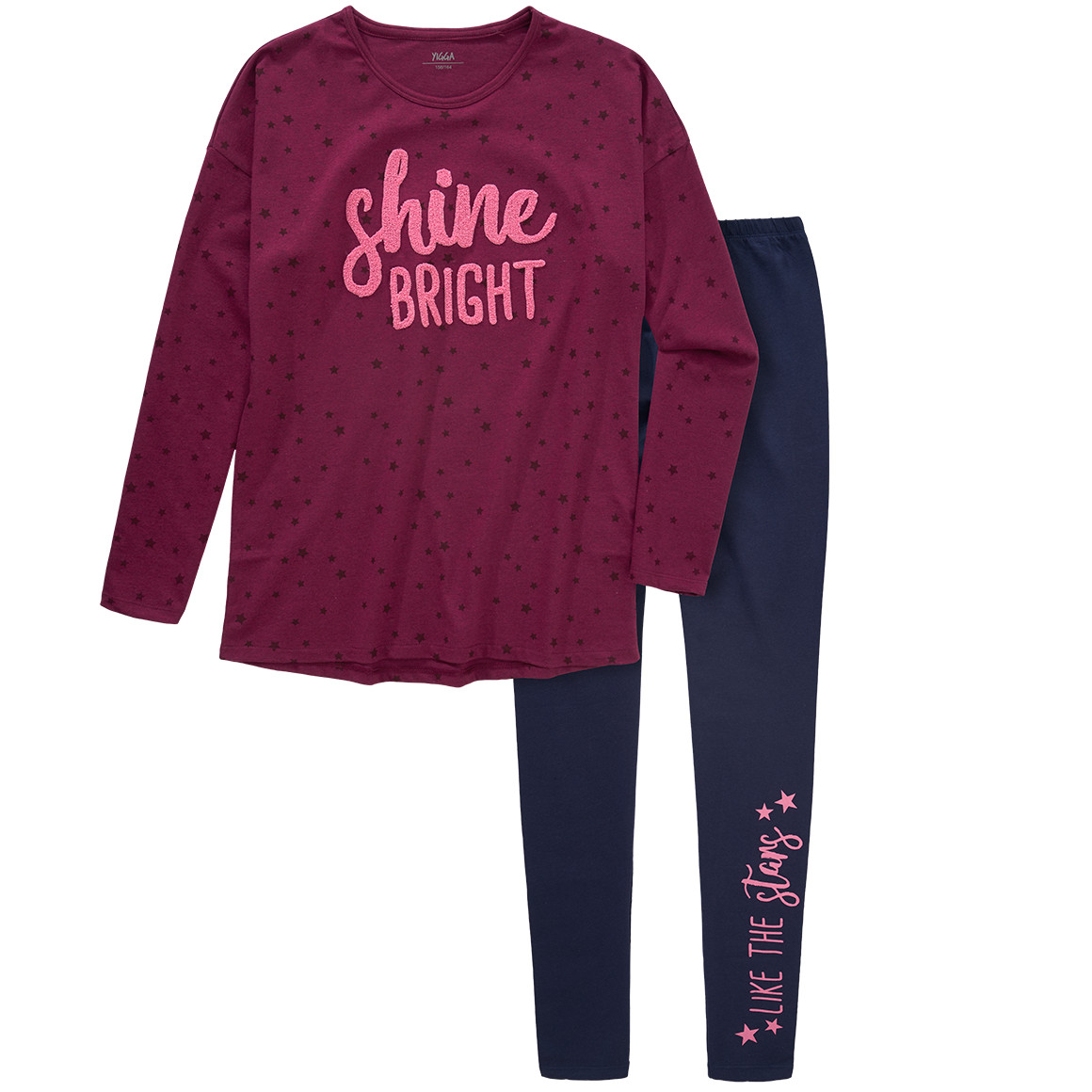Mädchen Schlafanzug mit Frottee Applikation | Ernsting's family Damen Sweatshirt mit Frottee Applikation | Ernsting's family