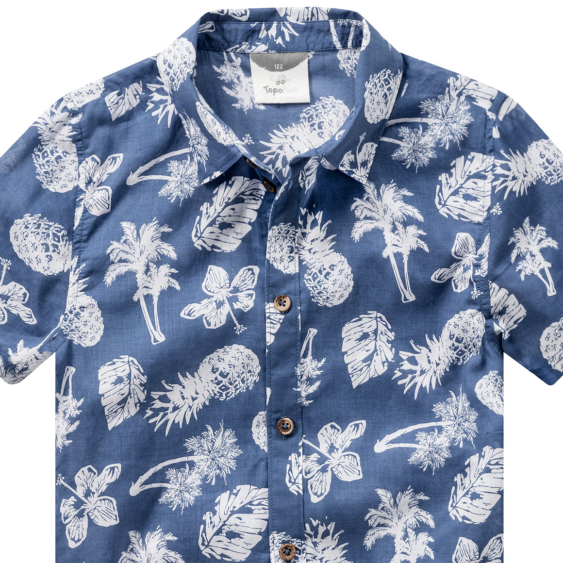 Big Jungen Hawaii-Hemd mit Knopfleiste und kurzen Ärmeln