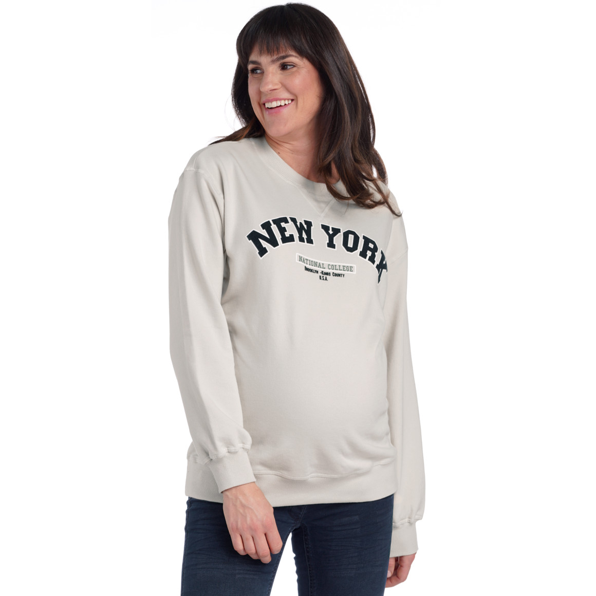 Damen Umstands-Sweatshirt im College-Look