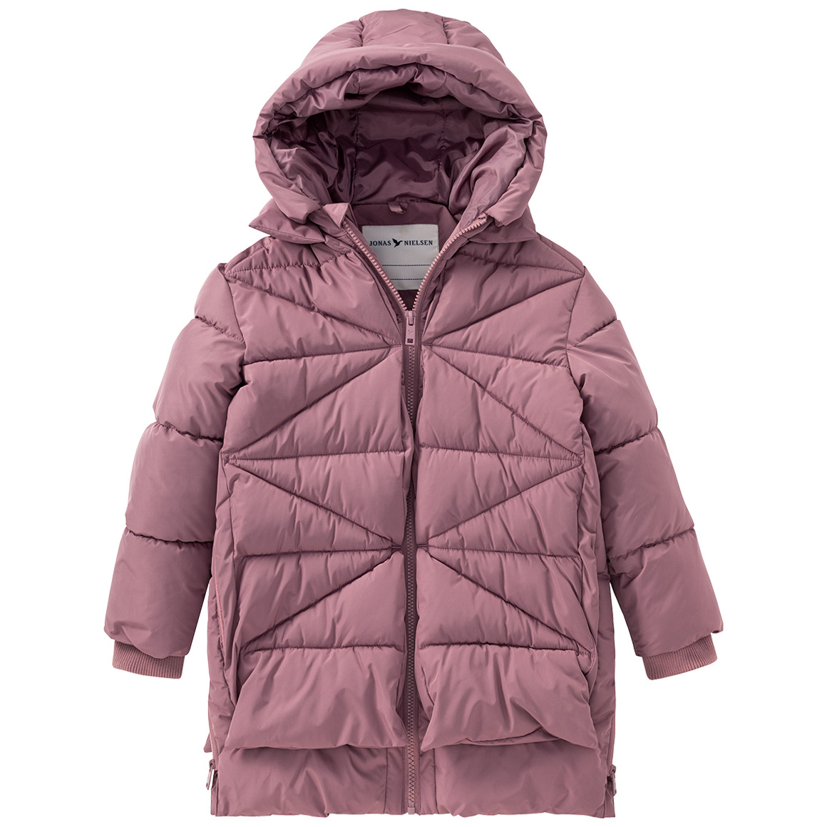 Gewatteerde meisjesjas in effen kleuren