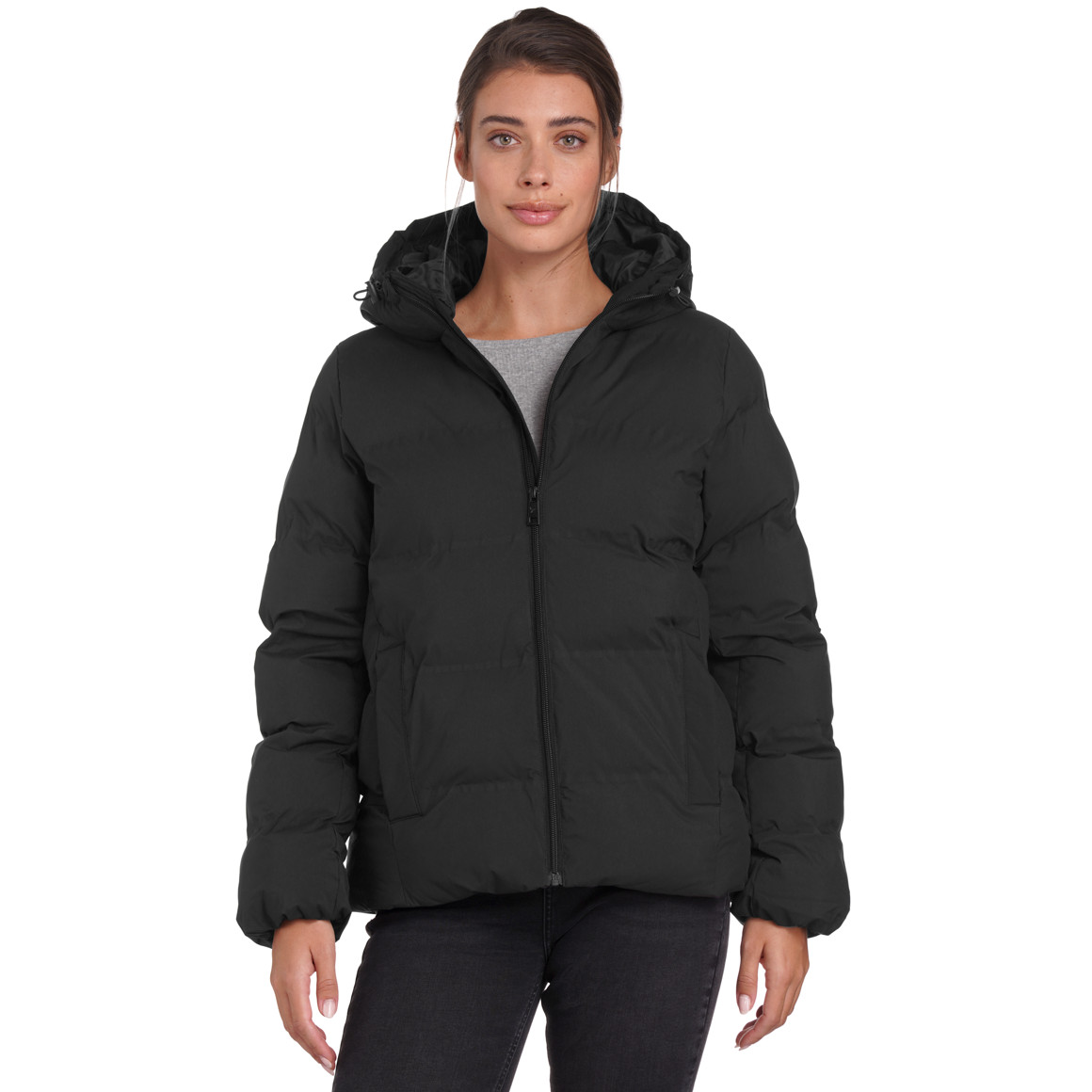 Dames pufferjack in effen kleuren