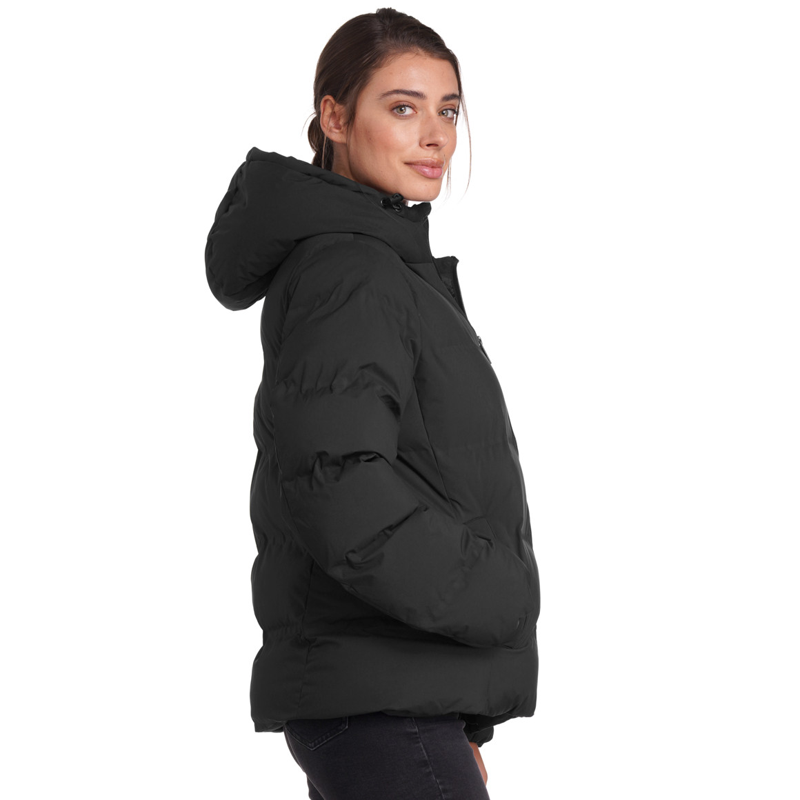 Dames pufferjack in effen kleuren