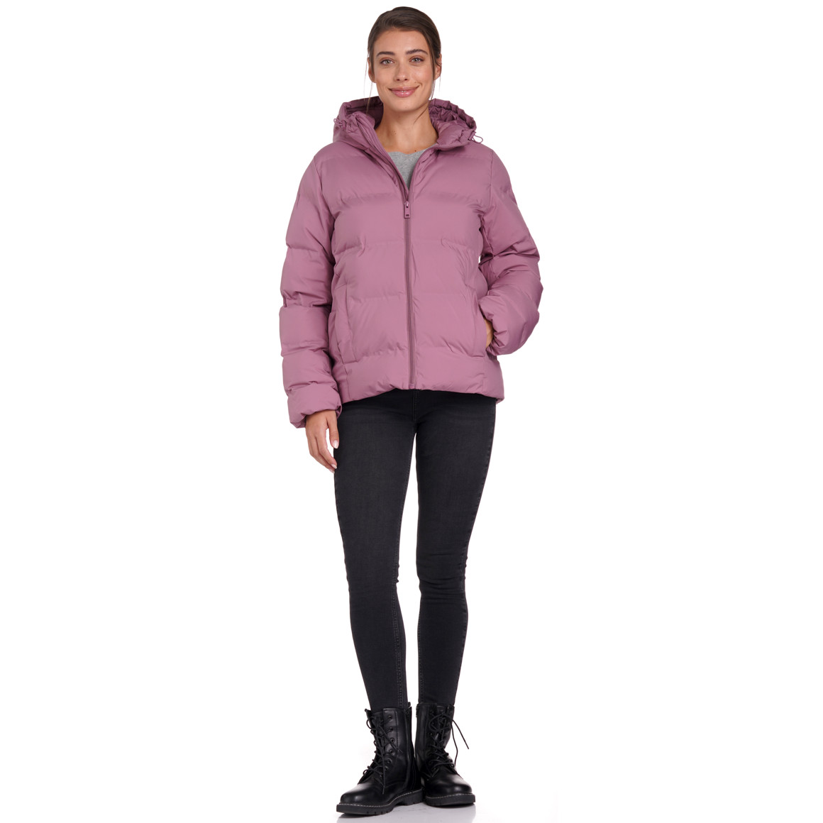 Dames pufferjack in effen kleuren