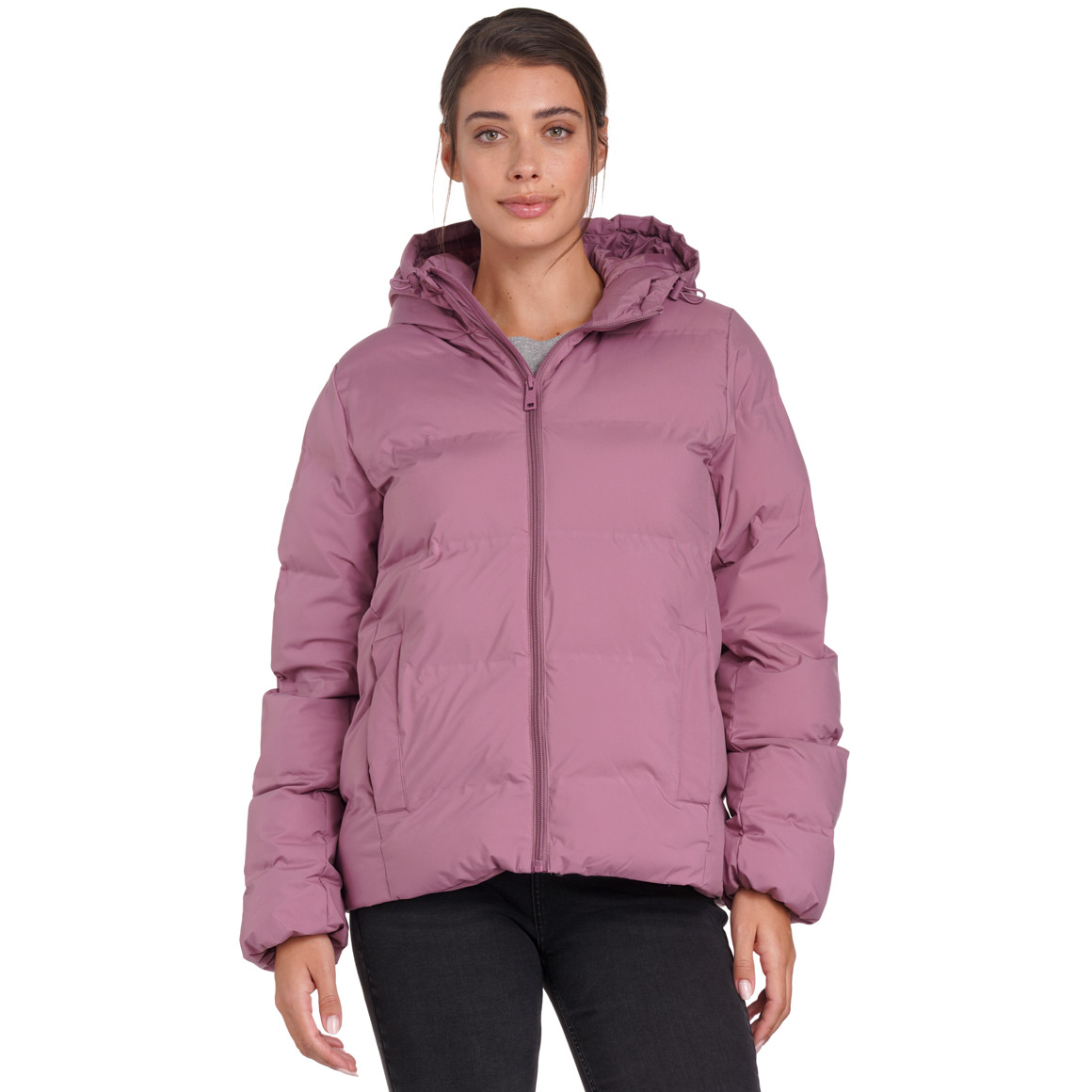 Dames pufferjack in effen kleuren